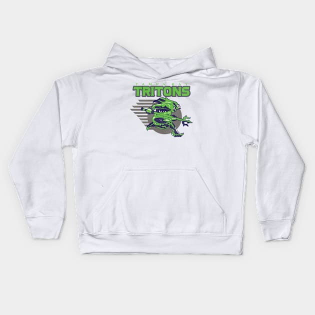 Defunct Tampa Bay Tritons Roller Hockey Kids Hoodie by Defunctland